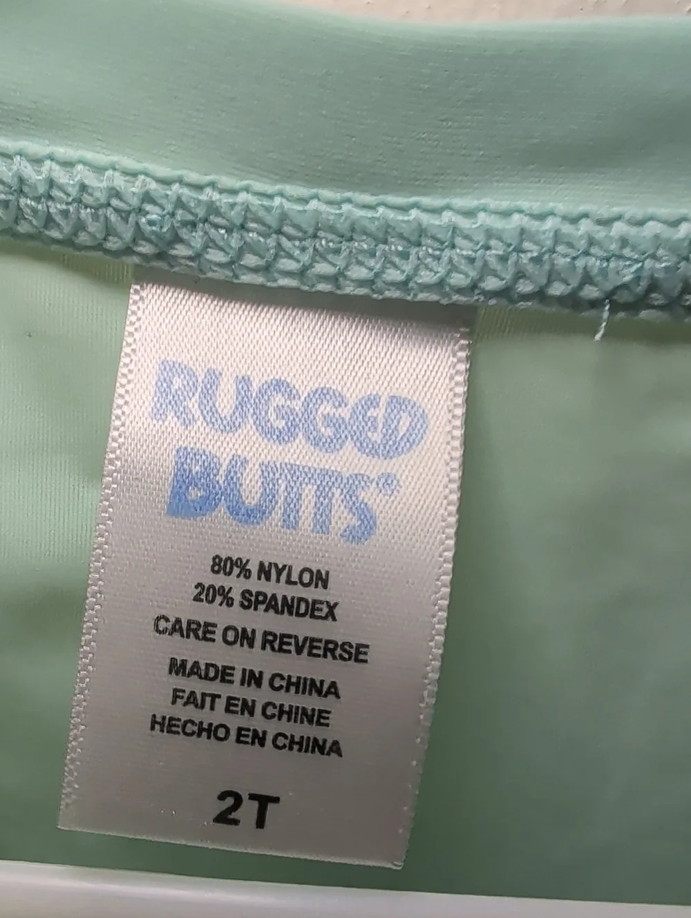 Rugged Butts Long Sleeve Rash Guard Mint Green Quarter Zip Swim Beach Size 2T